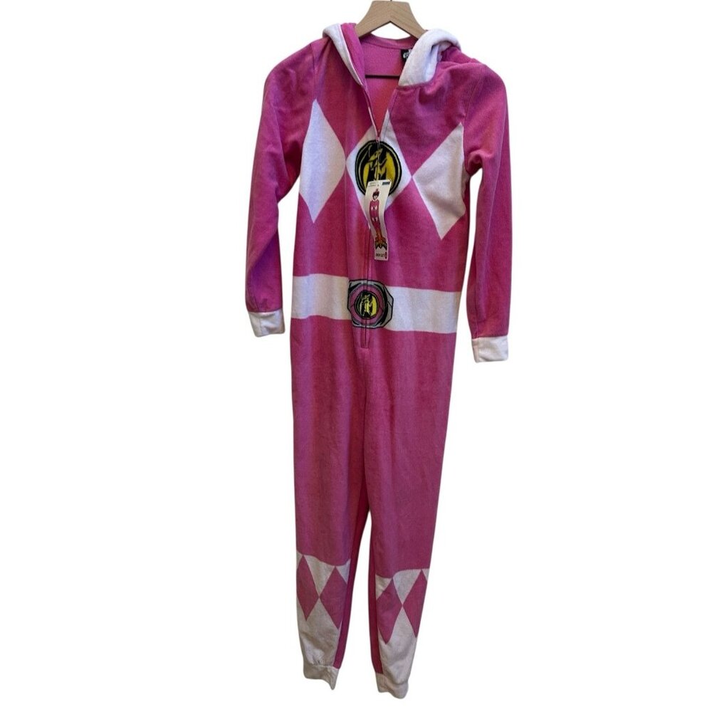 Power Rangers Adult One Piece Pajama‎ Costume Pink Ranger Zip NEW Sz XS Cosplay